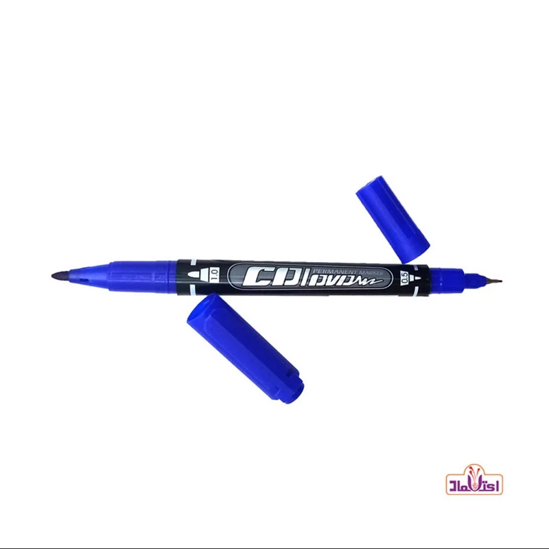 ماژیک ضد آب رنگ آبی نوک تیز یک عددی با دوسر متفاوت